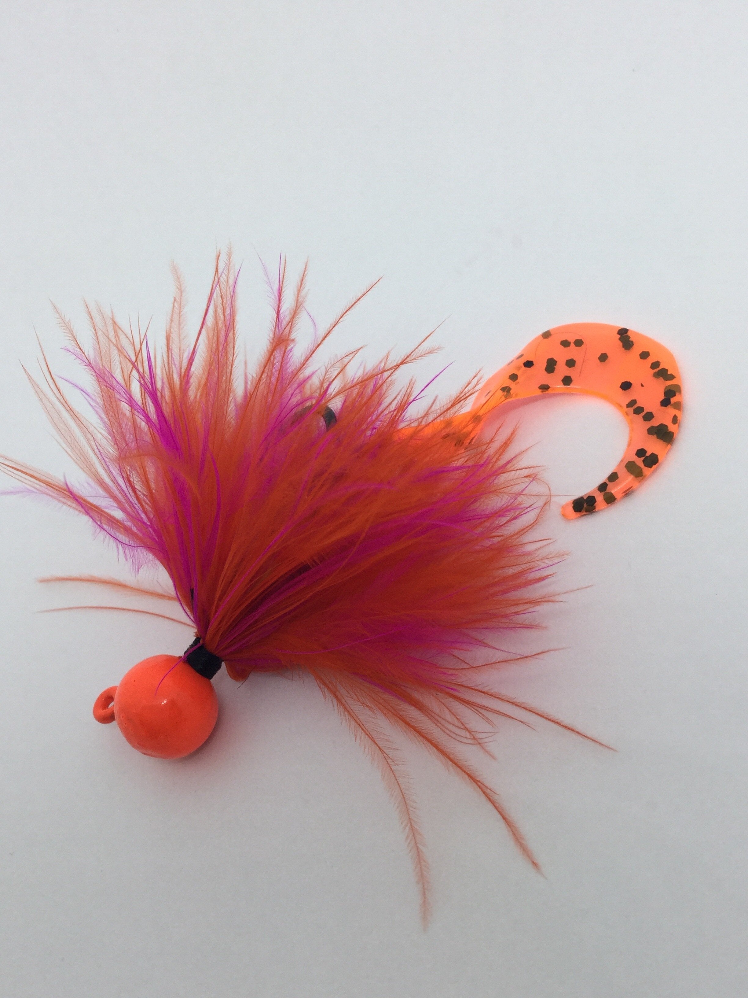 Orange Pink Curlytail Jig