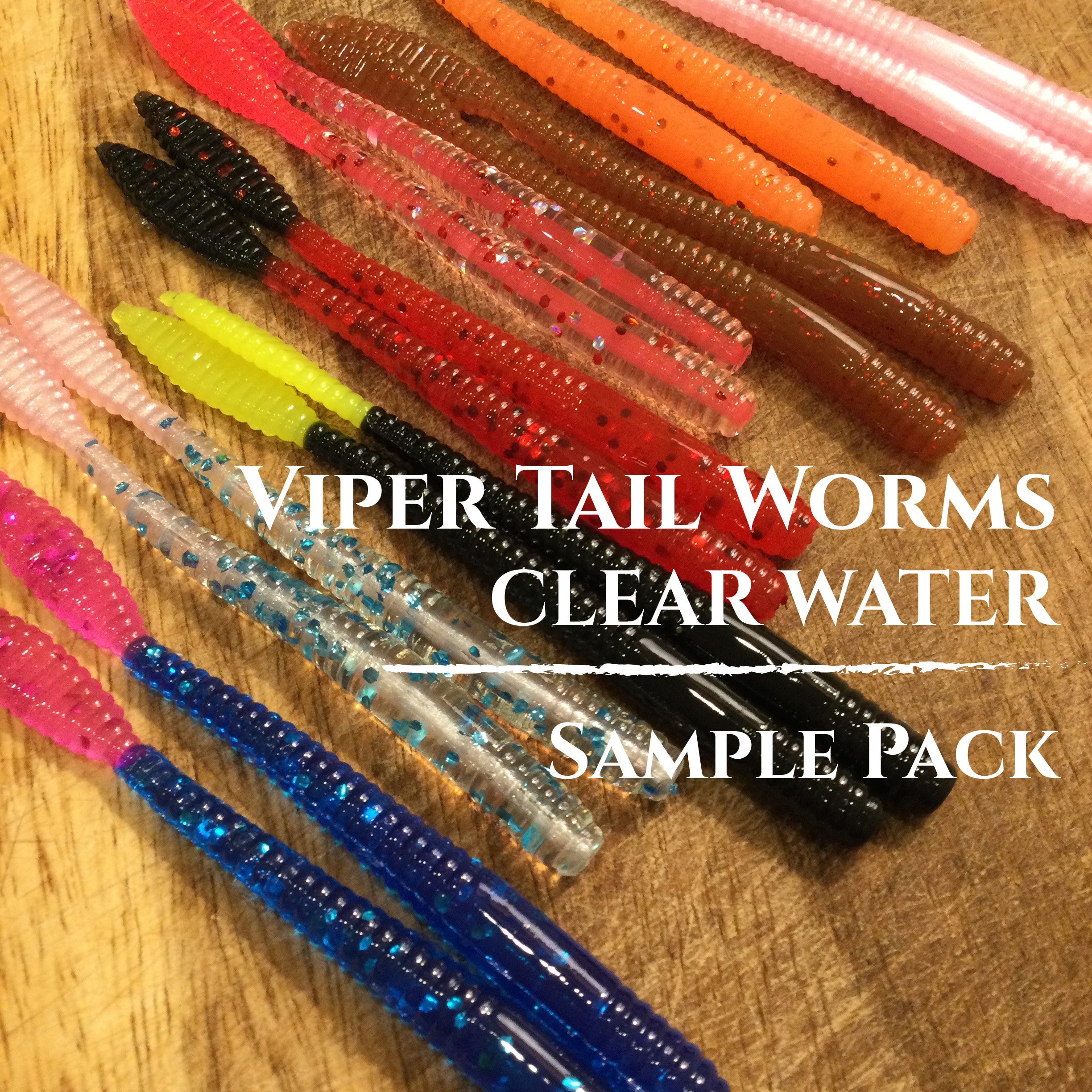 Viper Tail Worm, Clear Water Sample Pack