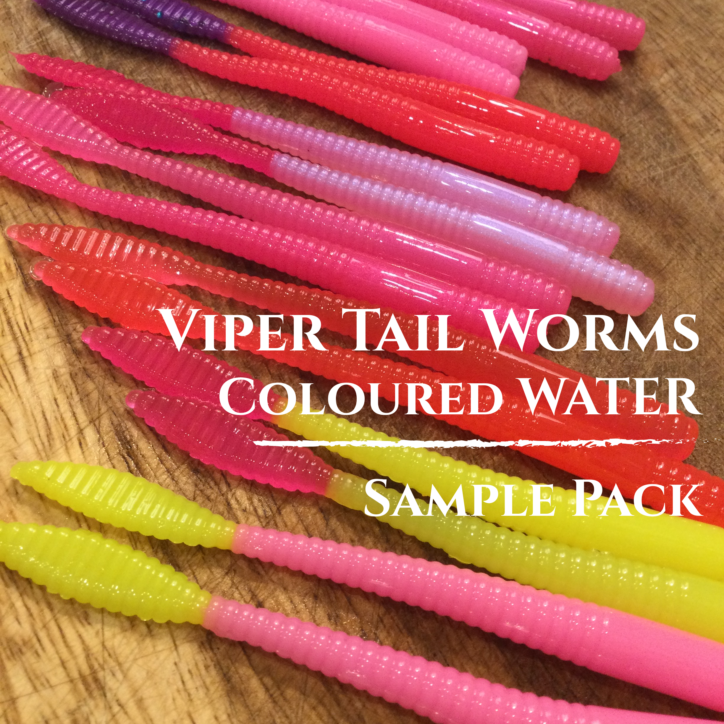 Viper Tail Worm, Coloured Water Sample Pack