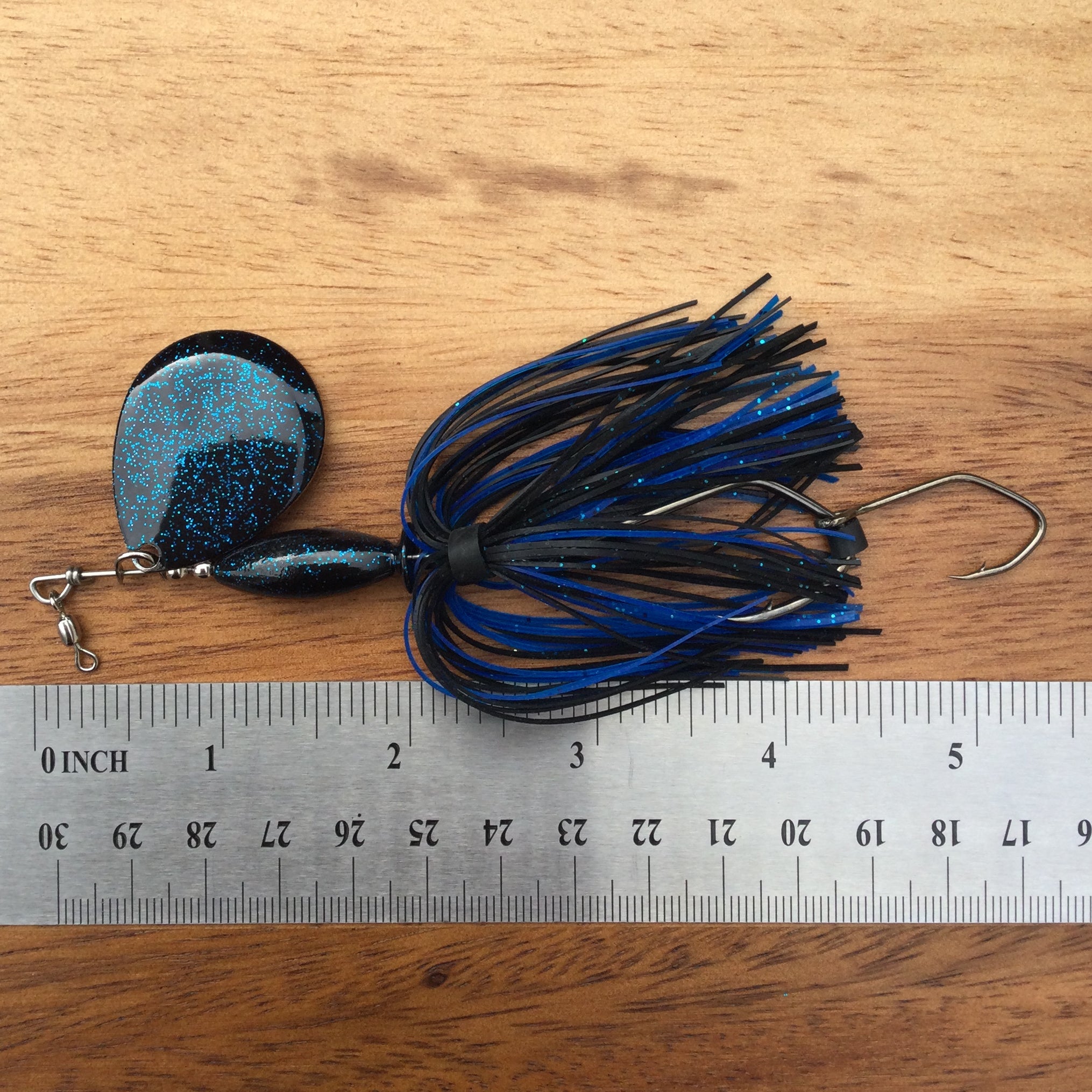 Black and Blue Spin Doctor - Bass Fishing Spinner