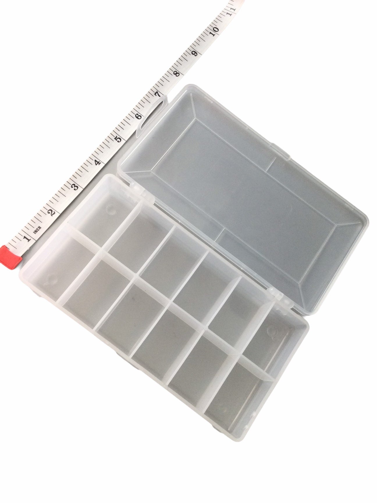 Clear Small Jewelry Box Plastic Organizer Box with Fixed Dividers for  Crafts Bead Fishing Tackle Storage 6 Compartment Q84D