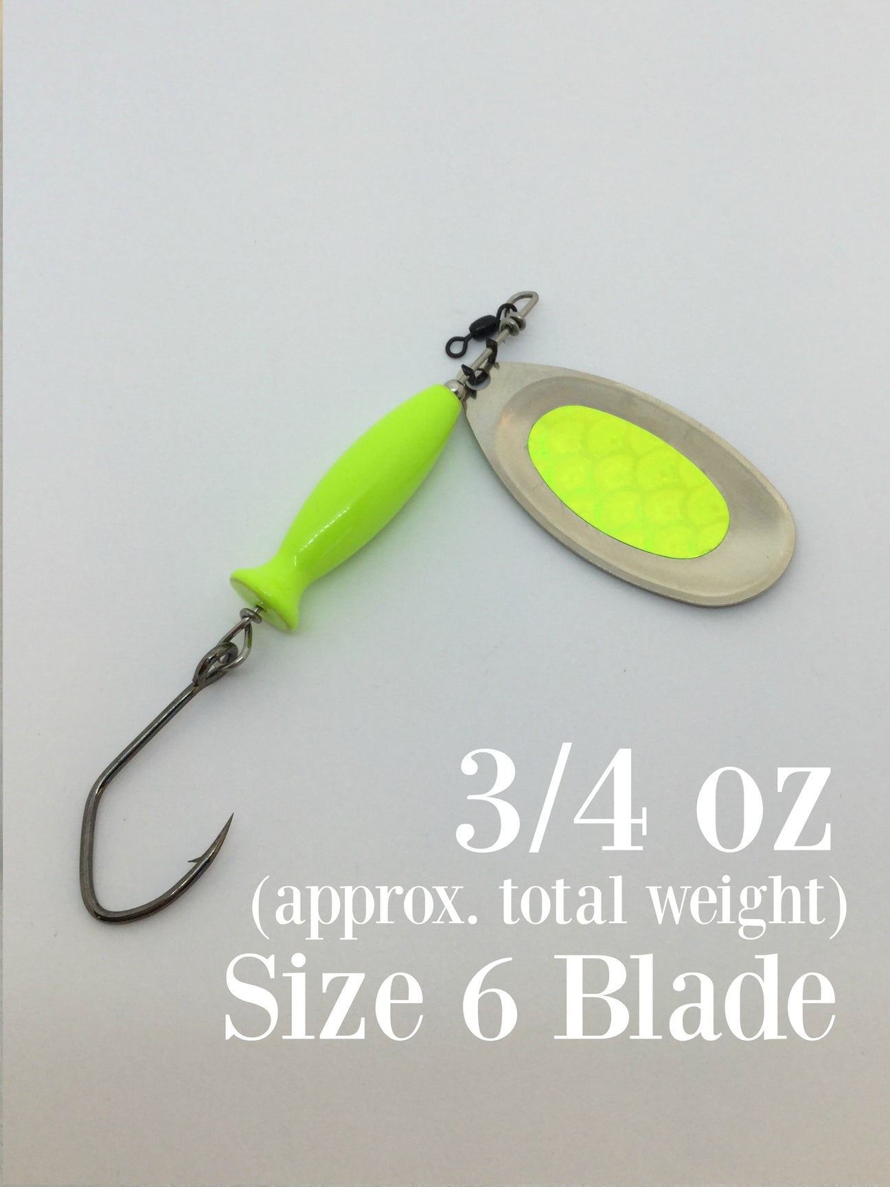 BIG BOMBER: Silver Chartreuse Bodied Weighted Spinner