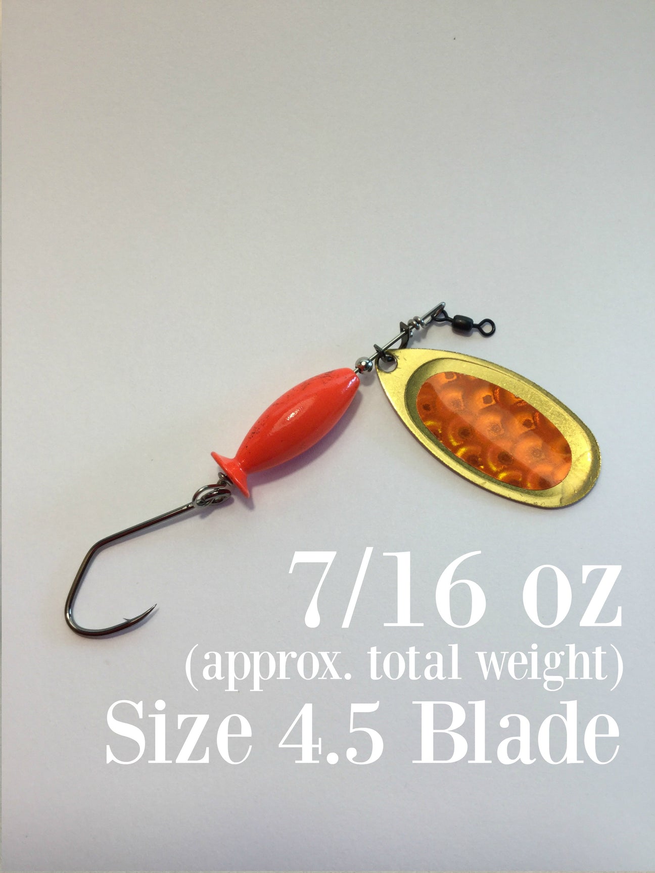 CHROME MAGNET: Orange Body, Brass Blade with Orange Flash Weighted Spi