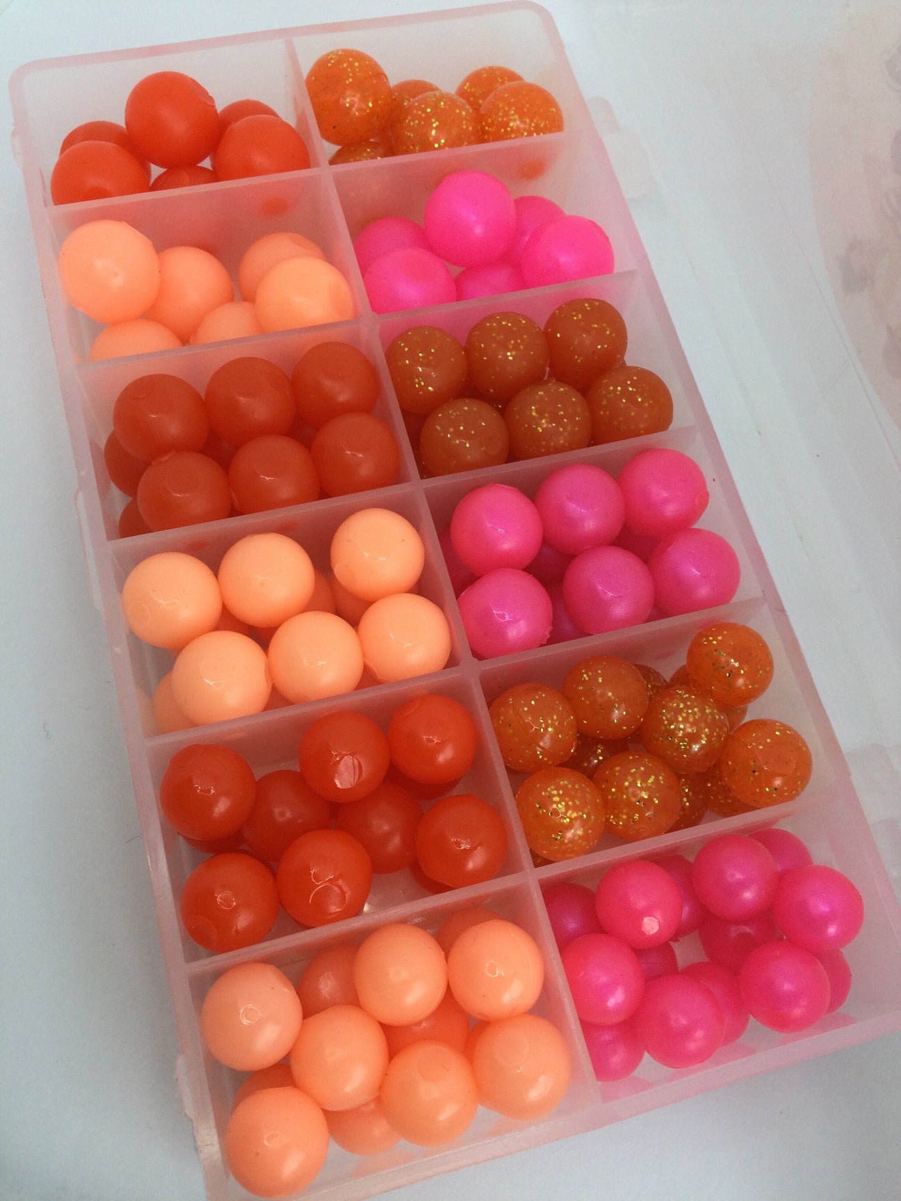 Oval Soft Rubber Fishing Beads Kit 375-pack Luminous Soft Egg Shaped Glow  Beads with Hole